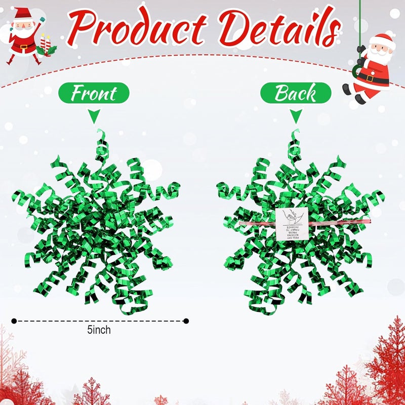Lyrow Store 30 Pcs Christmas Curly Bows Self Adhesive Gift Wrap Accessory Xmas Holiday Gift Bows for Gift Wrapping Christmas Presents Wine Bottle Treat Bag Bridal Shower Wedding Party Favor(Green) - Image 2